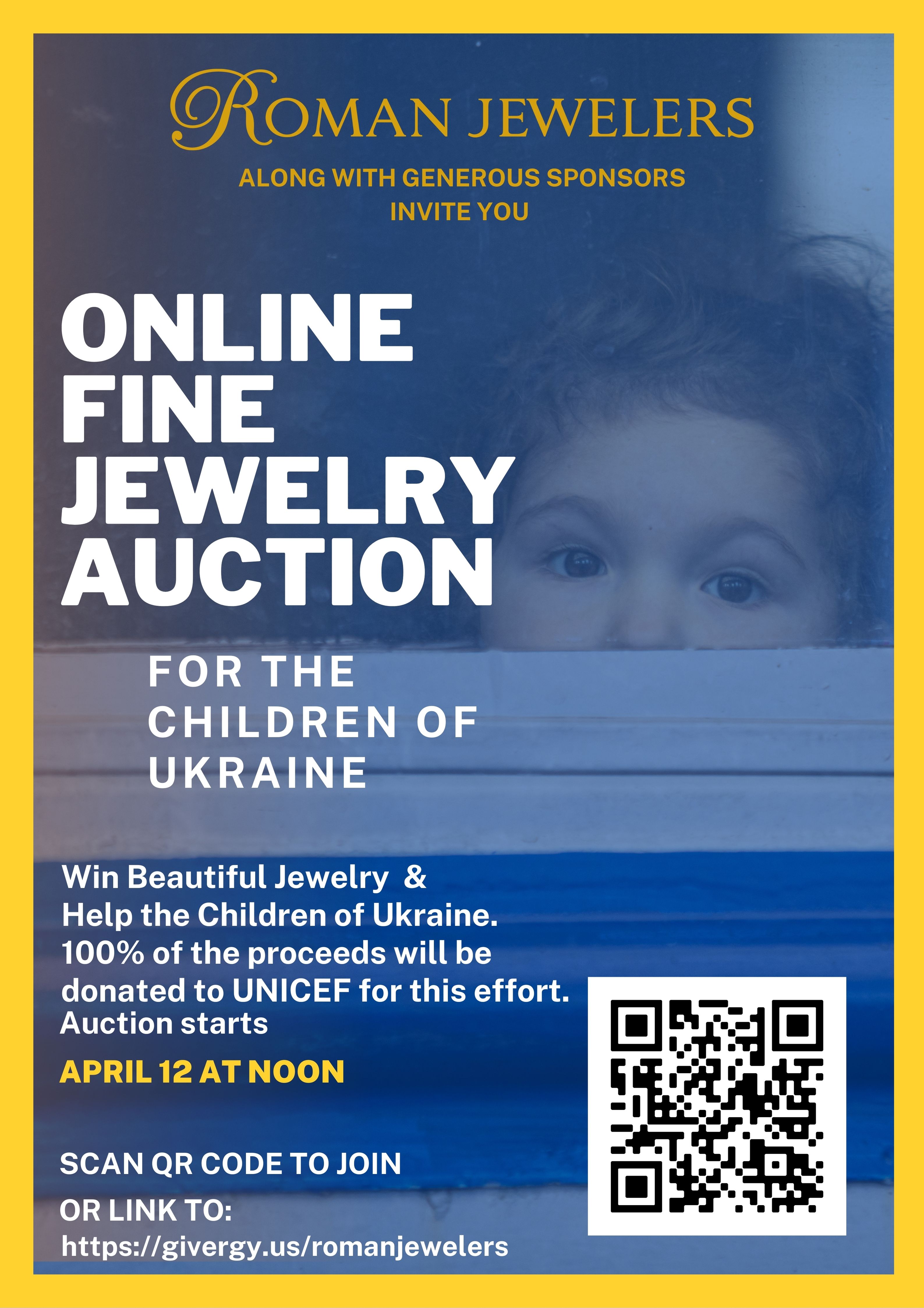 Join Roman Jewelers Fundraiser for the Children of Ukraine