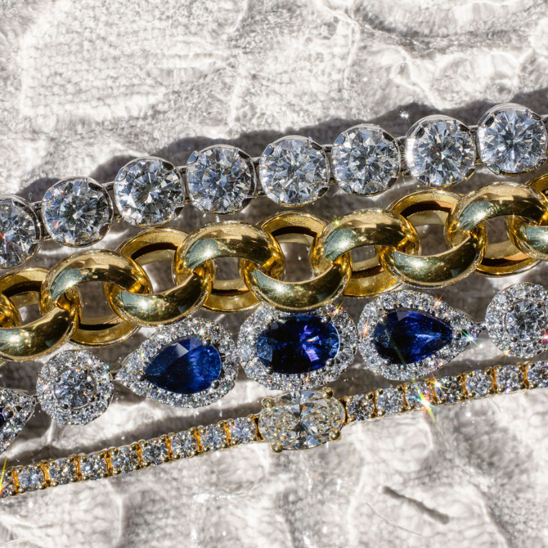 Diamond, Gold and Gemstone Hand Bracelets