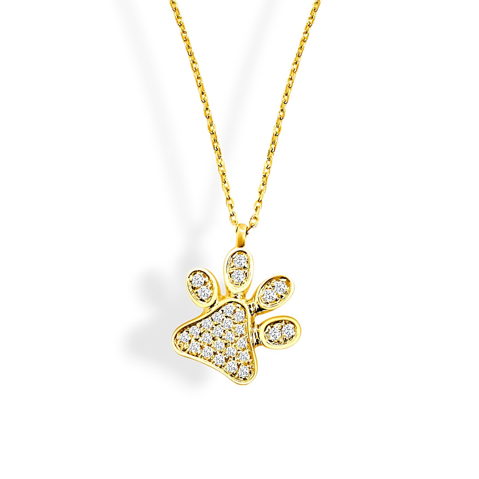 Frederic Sage Paw Print Diamond Necklace