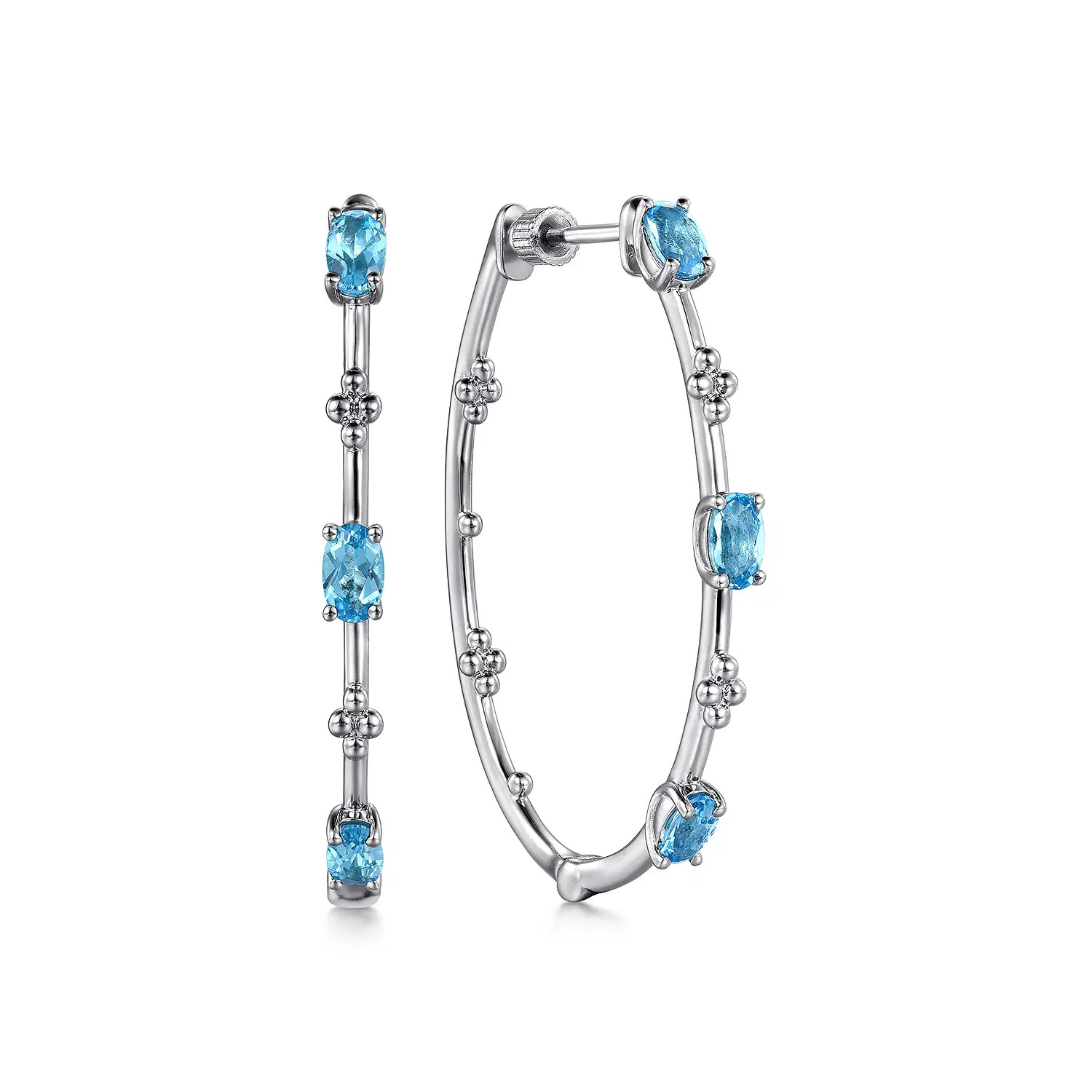 Gabriel & Co. Swiss Blue Topaz Bujukan Hoops