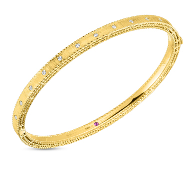 Roberto Coin 18K Yellow Gold Princess Diamond Bangle