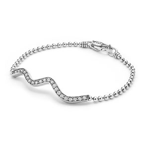 Lagos Caviar Spark Beaded Wave Diamond Bracelet