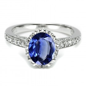Oval sapphire Tacori engagement ring