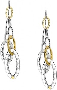 White and yellow gold Tacori oval drop earrings