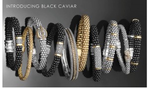 "Introducing black caviar" text, with various LAGOS caviar collection bracelets underneath