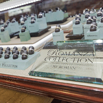 Romanza display case at Roman Jewelers