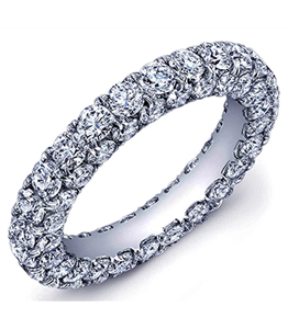 Diamond studded wedding band