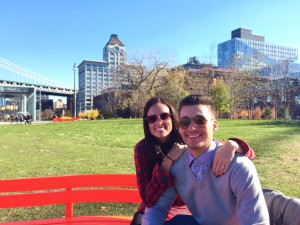 Mike and Laura in a park