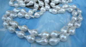 Strand of white baroque pearls