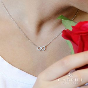 White Gold Diamond Infinity Pendant Necklace