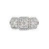 18K White Gold Ladies 3 Diamond Sections and Split Shank Ring