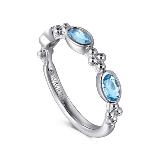 Gabriel & Co. Sterling Silver Blue Topaz Bujukan Fashion Ring
