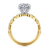 Gabriel & Co. "Claudia" 14K Two-Tone Engagement Ring Setting with 2.01 ct. Marquise Natural Diamond