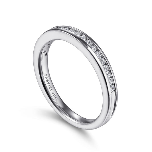 Gabriel & Co. 14K White Gold 1/4-Carat Channel Set Anniversary Band