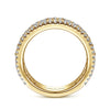 Gabriel & Co. 14K Yellow Gold Wide Baguette & Round Pave Diamond Band
