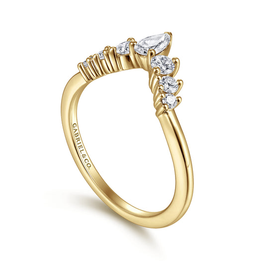 Gabriel & Co. 14K "Reggio" Curved Diamond Anniversary Band
