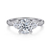 Gabriel & Co. "Reema" 14K 3 Stone Lotus Engagement Ring Setting