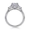 Gabriel & Co. "Reema" 14K 3 Stone Lotus Engagement Ring Setting