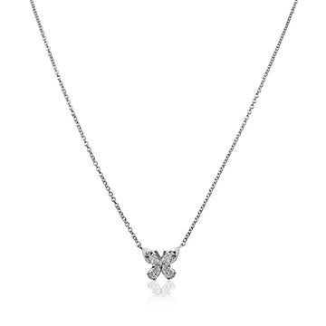 Christopher Designs 14K White Gold Diamond Butterfly Pendant with Chain