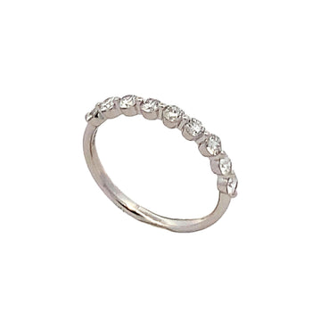 14K White Gold Lab GrownDiamond Single Shared Prong Anniversary Band
