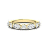 14K Yellow Gold 9 Stone Alternating Marquise and Round Lab Grown Diamonds Anniversary Band