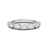 14K White Gold Shared Prong Alternating Round and Marquise Lab Grown Diamond Anniversary Band