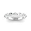 14K White Gold Shared Prong Alternating Round and Marquise Lab Grown Diamond Anniversary Band