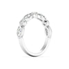 14K White Gold Shared Prong Alternating Round and Marquise Lab Grown Diamond Anniversary Band