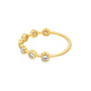 14K Yellow Gold Petite Round Bezel and Bar Lab Grown Diamond Anniversary Band