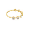 14K Yellow Gold Petite Round Bezel and Bar Lab Grown Diamond Anniversary Band