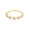 14K Yellow Gold Petite Round Bezel and Bar Lab Grown Diamond Anniversary Band