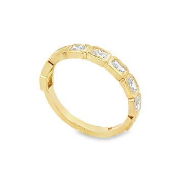14K Yellow Gold 3/4 Carat East-West Radiant Bezel-Set Lab Grown Diamond Band