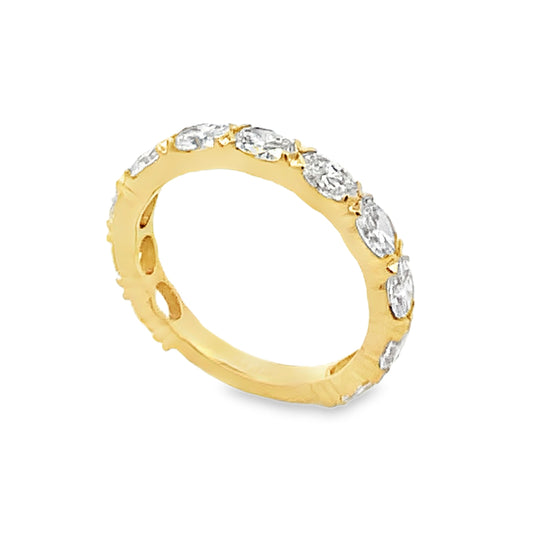 14K Yellow Gold 1-3/4 Carat East-West Oval  Lab Grown Diamond Band