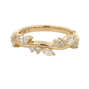 14K Yellow Gold Half Anniversary Diamond Band