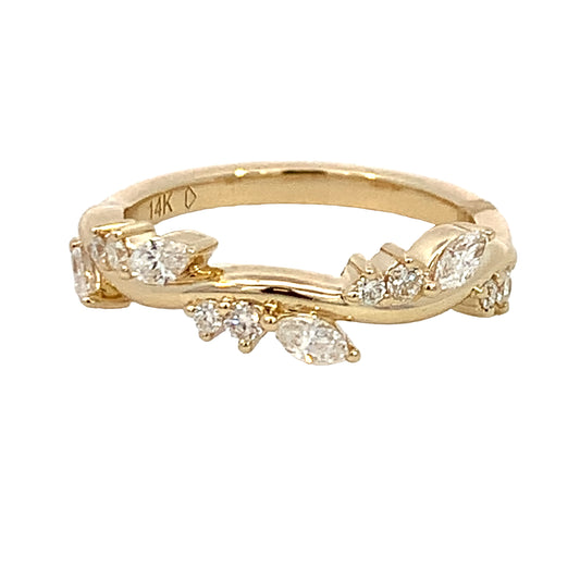 14K Yellow Gold Half Anniversary Diamond Band