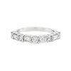 14K White Gold Alternating Diamond Anniversary Band
