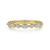 Gabriel & Co. 14K Yellow Gold Alternating Diamond Anniversary Band