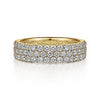 Gabriel & Co. 14K Yellow Gold Prong Set 3-Row Diamond Band