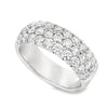 Roman Jewelers Signature 14K White Gold 3-Row Wide Diamond Band