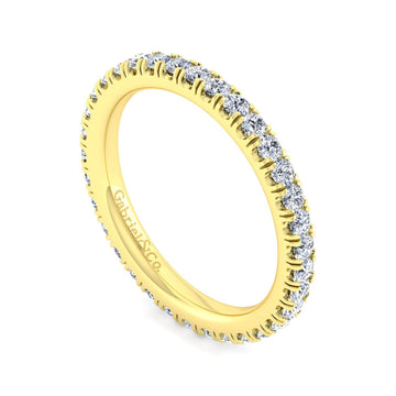Gabriel & Co. 14K Yellow Gold French Pave Diamond Eternity Band