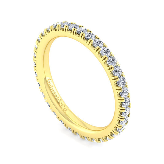 Gabriel & Co. 14K Yellow Gold French Pave Diamond Eternity Band