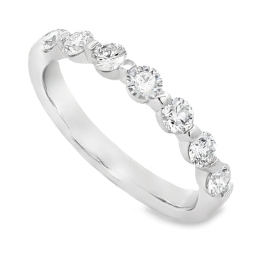 Roman Jewelers Signature 14K White Gold 7-Stone Shared-Prong Anniversary Band