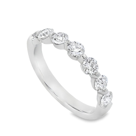 Roman Jewelers Signature 14K White Gold 7-Stone Shared-Prong Diamond Band