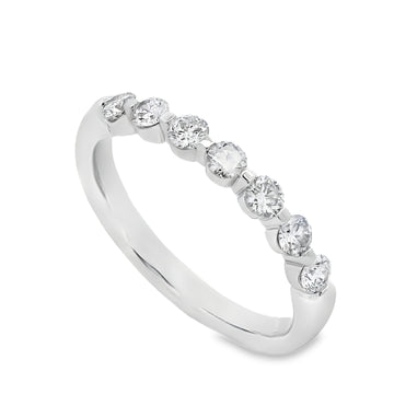 Roman Jewelers Signature 14K White Gold Half-Carat 7-Stone Diamond Band