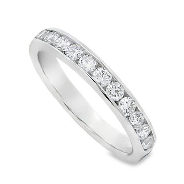 Roman Jewelers Signature 14K White Gold Half-Carat Channel Set Diamond Band