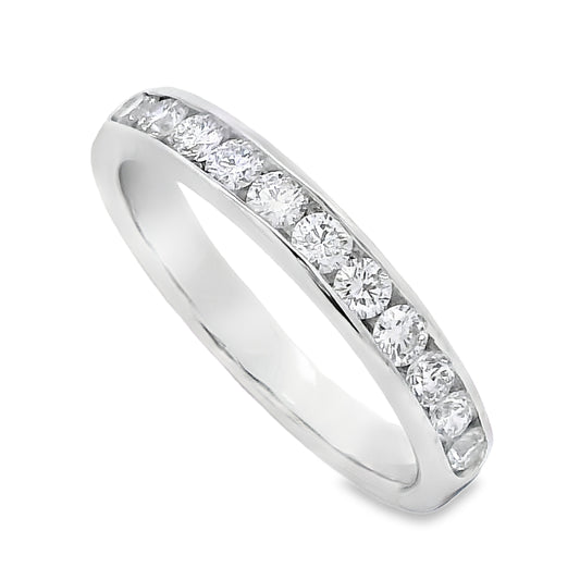 Roman Jewelers Signature 14K White Gold Half-Carat Channel Set Diamond Band
