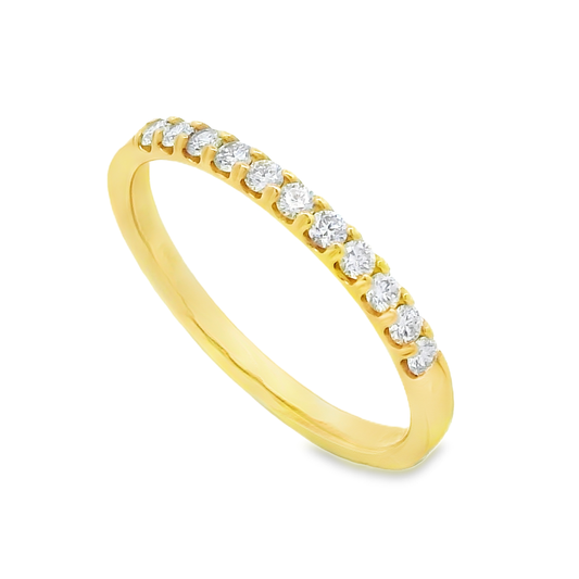 Roman Jewelers Signature 14K Yellow Gold 1/4-Carat Diamond 11-Stone Anniversary Band