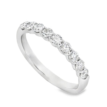 14K White Gold 1/2-Carat 9 Stone Diamond Anniversary Band