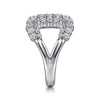 Gabriel & Co. 14K White Gold Lusso Diamond Wide Open Band