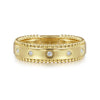 Gabriel & Co. 14K Yellow Gold Bujukan Wide Burnished Diamond Stackable Ring